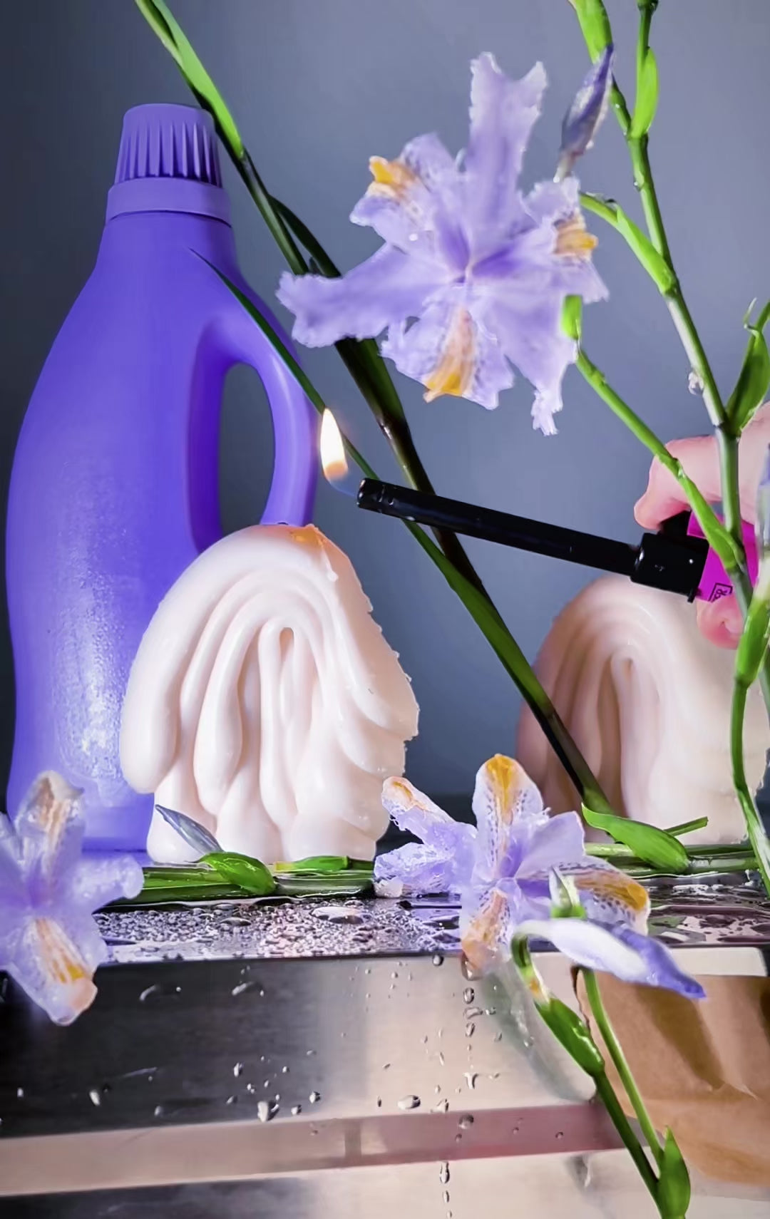 Load video: The flow collection candles spinning
